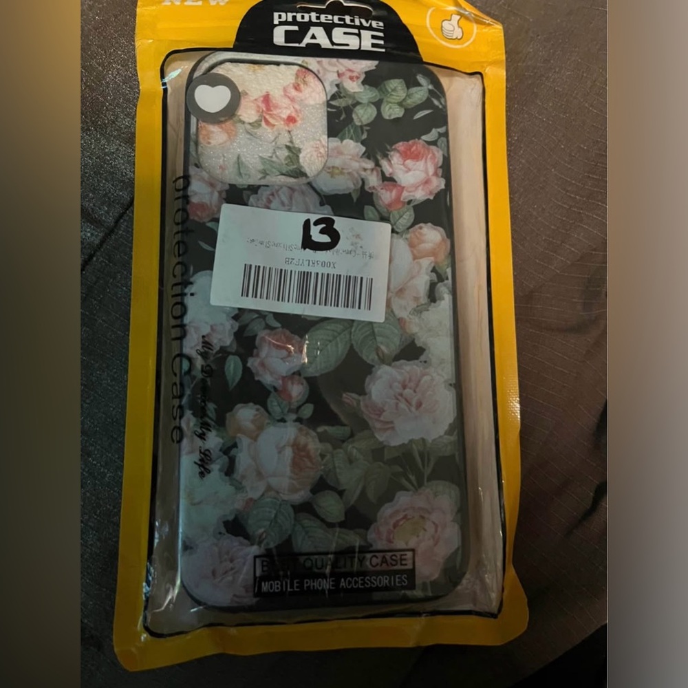 Apple Black Floral Case for Cell Phones